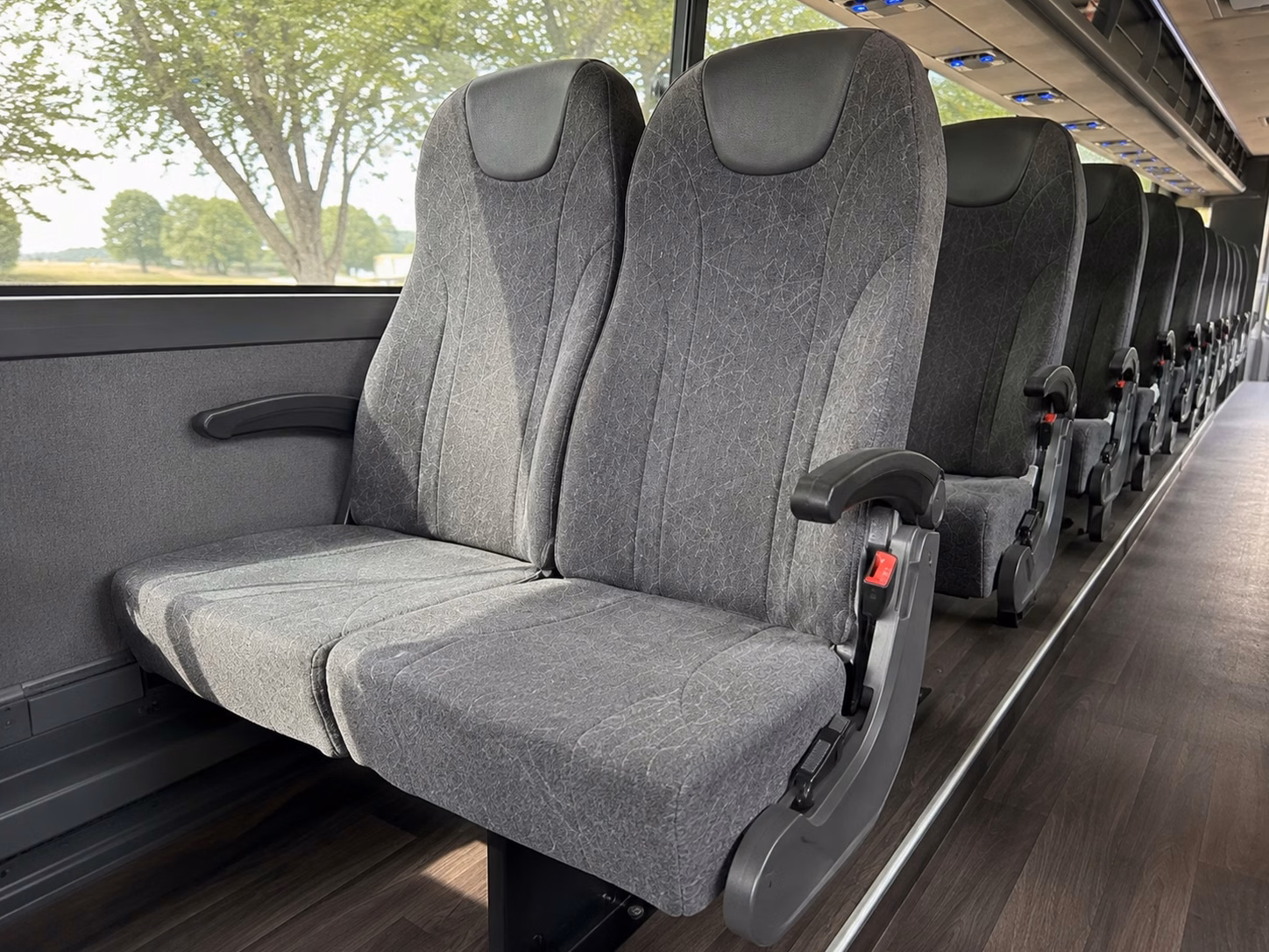 brockton charter bus rental interior